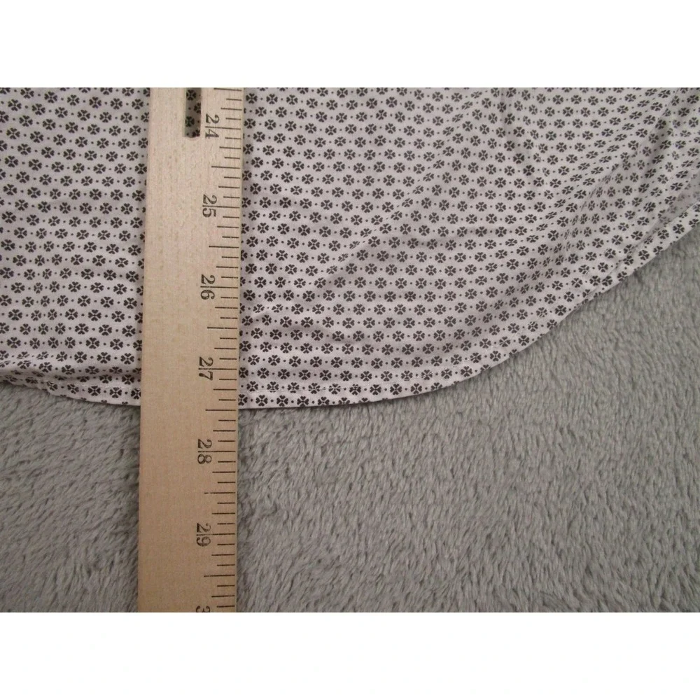 Banana Republic Shirt Mens Small White Geometric Standard Fit‎ Stretch Preppy